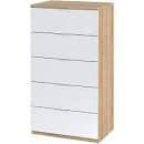 Spiro Oak and White  Modern 5 Drawer Chest - 017845F - S/O