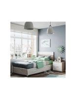 Spiro Oak and White Modern Headboard with  Bedside - 017434F - S/O