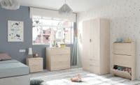 Spiro Oak Effect Compact Narrow 2 Door 2 Drawer Space-Saving Wardrobe 81cm  - 00X222R