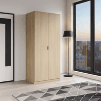Spiro Oak Effect Compact Narrow 2 Door Space-Saving Wardrobe 81cm - LCX022R- S/O