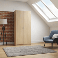Spiro Oak Effect Compact Narrow 2 Door Space-Saving Wardrobe 81cm - LCX022R- S/O
