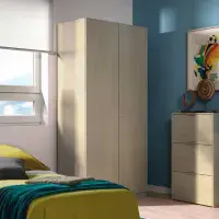 Spiro Oak Effect Compact Narrow 2 Door Space-Saving Wardrobe 81cm Wide - LCX022R- S/O