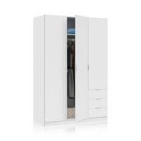 Spiro Small Artic White Narrow 3 Door 3 Drawer Space-Saving Wardrobe 121cm  - LCX323O