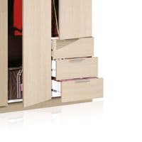 Spiro Small Oak Effect Narrow 3 Door 3 Drawer Space-Saving Wardrobe 121cm - LCX323R