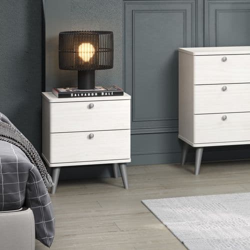 Staggy Curve 2 Drawer Bedside Cabinet AGC310 CP