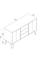 Staggy Driftwood Medium Sideboard with 2 Doors, 3 Drawers  AGD916 CP