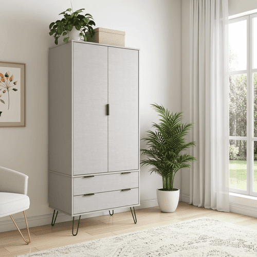 Staggy Grey 2 Door, 2 Drawer Wardrobe AGG582 CP