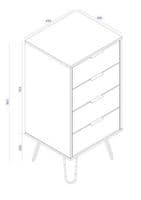 Staggy Grey 4 Drawer Narrow Chest of Drawers AGG517 CP