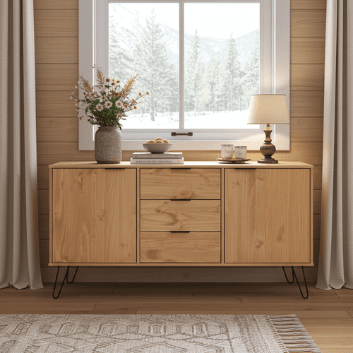 Staggy Pine Medium Sideboard with 2 Doors, 3 Drawers AG916 CP