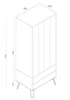 Staggy White 2 Door, 2 Drawer Wardrobe AGW582 CP