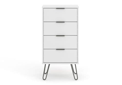 Staggy White 4 Drawer Narrow Chest of Drawers AGW517 CP