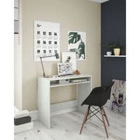 Star Small White Modern Desk with Pull-Out Keyboard Tray - 008310Y S/O