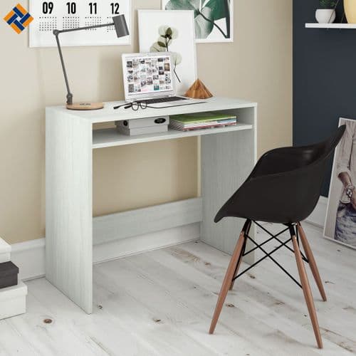 Star Small White Modern Desk with Pull-Out Keyboard Tray - 008310Y S/O