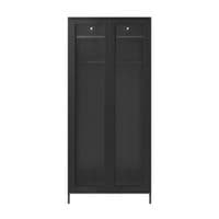 Stornn Matte Black Steel Industrial 2 Door Wardrobe 25LD