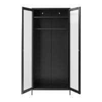 Stornn Matte Black Steel Industrial 2 Door Wardrobe 25LD