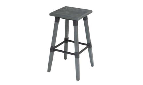 Subiaco Industrial Style Grey Elm Wood Bar Stool 218VD578