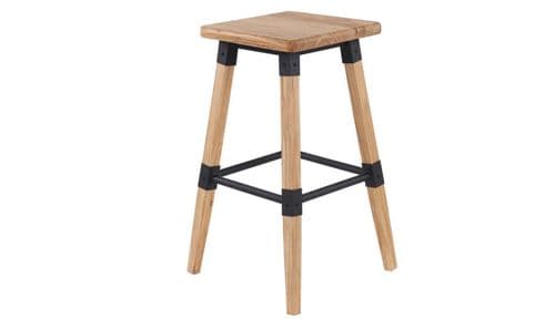 Subiaco Industrial Style Natural Elm Wood Bar Stool 218VD579