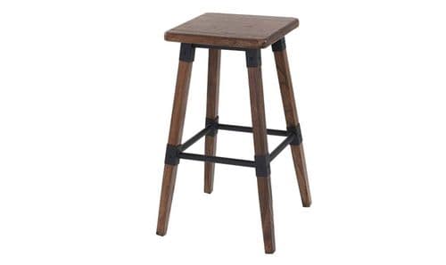 Subiaco Industrial Style Rustic Elm Wood Bar Stool 218VD580