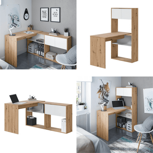 Morgan white flexi corner desk with storage deals