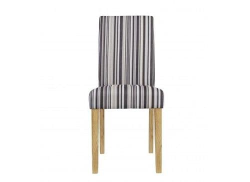 Suresnes Striped Fabric Set Of 2 Dining Chairs 17LD454