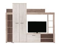 Talin Grey And White Oak Effect Entertaiment Media Center Wall TV Cabinet - 11008878 S/O
