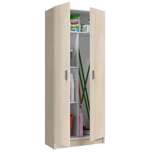 Tall Oak Effect 2 Door Utility Universal Storage Cupboard 007142R S/O