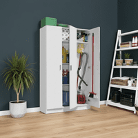 Tall Utility Storage Cupboard with Shelves and Doors- Online Outlet
