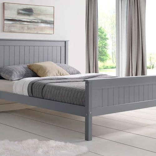 Taurus Light Grey Painted Finish 4ft6 Double Bed - LLB
