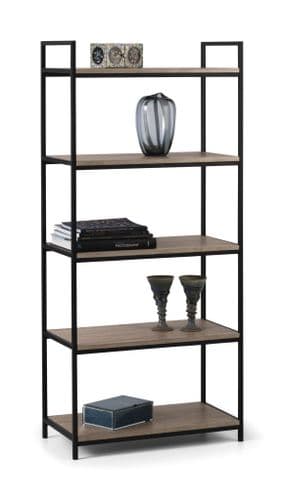 Terrassa Modern Black And Sonoma Oak Tall Bookcase JB551