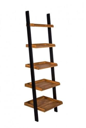 Thonon Black Frame With Oiled Wood Ladder Bookshelf 19LD375