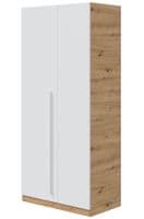 Todibo 90cm Oak Effect & White 2 Door Wardrobe - 017437W - S/O