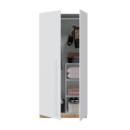 Todibo Oak Effect & White 2 Door Wardrobe - 017437W - S/O