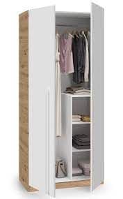 Todibo Oak Effect & White 2 Door Wardrobe - 017437W - S/O
