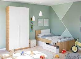 Todibo Oak Effect & White 2 Door Wardrobe - 017437W - S/O