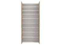Tokyo Oak Effect Mirrored Door 50 Pair Large Shoe Cabinet Cupboard - 11011489