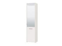 Tokyo White Mirrored 1 Door 30 Pair Tall Slim Shoe Cabinet Cupboard - 11011483 RZ