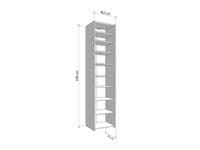 Tokyo White Mirrored 1 Door 30 Pair Tall Slim Shoe Cabinet Cupboard - 11011483 RZ