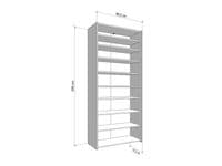 Tokyo White Mirrored Door 50 Pair Large Shoe Cabinet Cupboard - 11011484 RZ