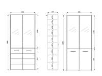 Tokyo White Mirrored Door 50 Pair Large Shoe Cabinet Cupboard - 11011484 RZ