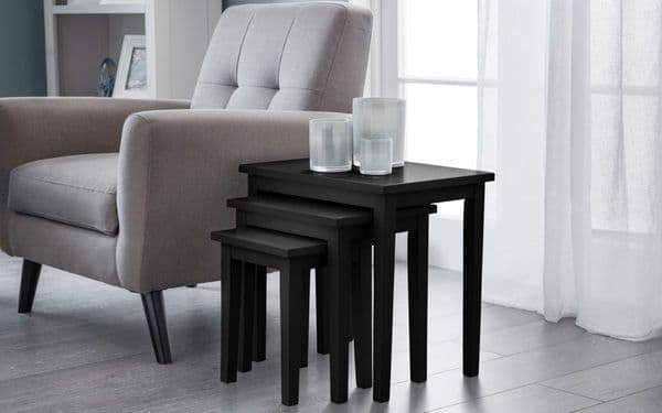 Toledo Black  Lacquered Finish Nest of Tables 24JB271