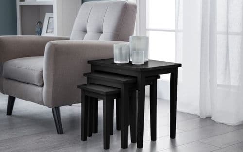 Toledo Black Lacquered Finish Nest of Tables 24JB271