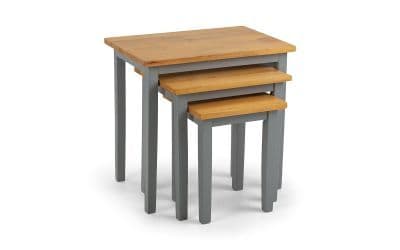 Toledo Nest of Tables Two Tone Grey/Oak Finish 24JB272
