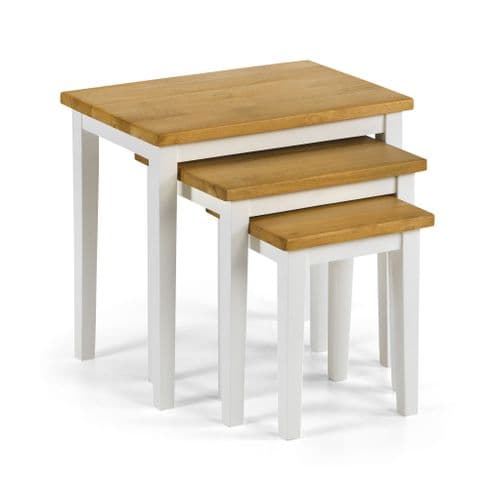 Toledo Nest of Tables Two Tone White/Oak Finish JB583