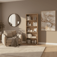 Tomar Artisan Oak Effect Slim 176.5cm Tall Bookcase Bookshelf Shelving Unit - 11011479
