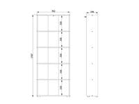 Tomar Artisan Oak Effect Slim 176.5cm Tall Bookcase Bookshelf Shelving Unit - 11011479