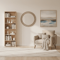 Tomar Artisan Oak Effect Slim 211.5cm Tall Bookcase Bookshelf Shelving Unit - 11011481