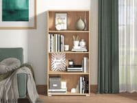 Tomar Artisan Oak Effect Slim Low Short Bookcase Bookshelf Shelving Unit - 11011477