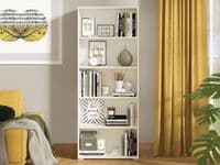 Tomar White Slim 176.5cm Tall Bookcase Bookshelf Shelving Unit - 11011438