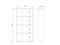 Tomar White Slim Low Short Bookcase Bookshelf Shelving Unit - 11011436