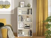 Tomar White Slim Low Short Bookcase Bookshelf Shelving Unit - 11011436